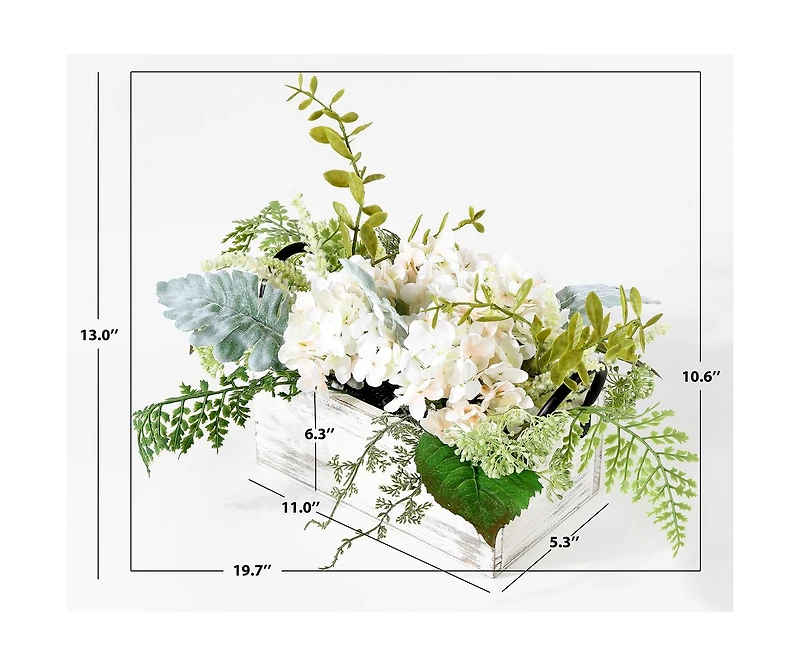 Faux 13 Inch Hydrangea Potted Arrangement