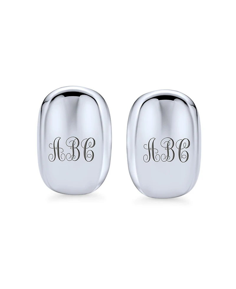 Bling Jewelry Geometric Rectangular Concave Clip On Earrings Non Pierced Sterling Silver Alloy Clip