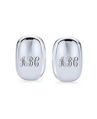 Bling Jewelry Geometric Rectangular Concave Clip On Earrings Non Pierced Sterling Silver Alloy Clip