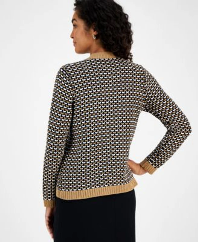 Kasper Open Front Cardigan Ruffled Blouse Pull On Pants