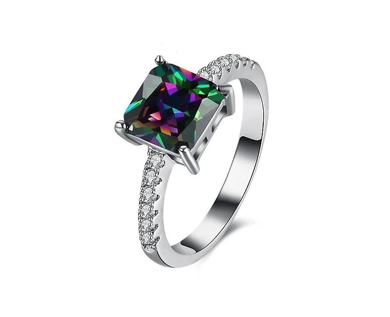 Hollywood Sensation Princess Cut Mystic Topaz Ring