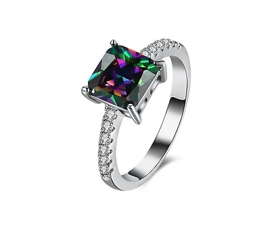 Hollywood Sensation Princess Cut Mystic Topaz Ring