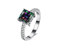 Hollywood Sensation Princess Cut Mystic Topaz Ring