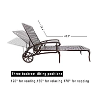 Streamdale Rust-Resistant Aluminum Cast Lounge Chair with Adjustable Backrest