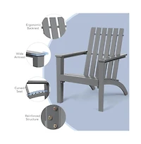 Givimo Outdoor Patio Acacia Wood Adirondack Lounge Armchair