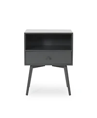 Streamdale Mid-Century Modern Side Table with Drawer and Open Shelf Storage
