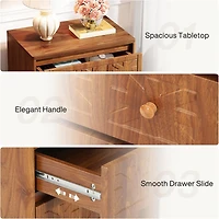 Tribesigns 3-Drawer Nightstand Set of 2, Luxury Bedside Table End Table with Storage Drawers and Golden Legs, Modern Nightstand for Bedroom