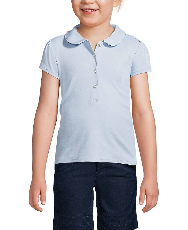 Lands' End Girls Short Sleeve Peter Pan Collar Polo Shirt
