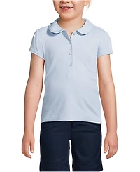 Lands' End Girls Short Sleeve Peter Pan Collar Polo Shirt