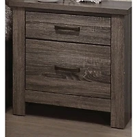 Simplie Fun Natural Finish Striking Wooden Nightstand Bedside Table 2X Drawers Storage Bedroom Furniture