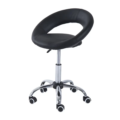 Homcom Adjustable Swivel Hydraulic Leather Salon Stool Rolling Chair,