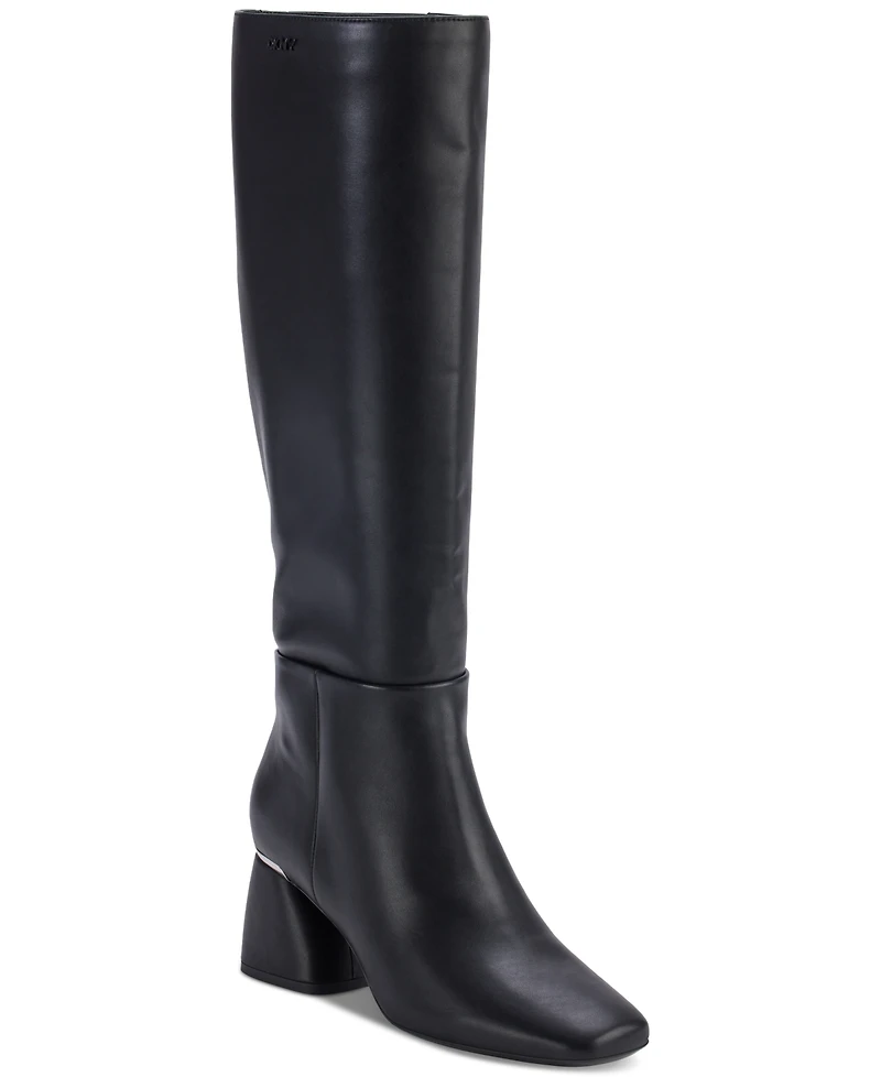 Dkny Women's Cana Block Heel Knee High Dress Boots