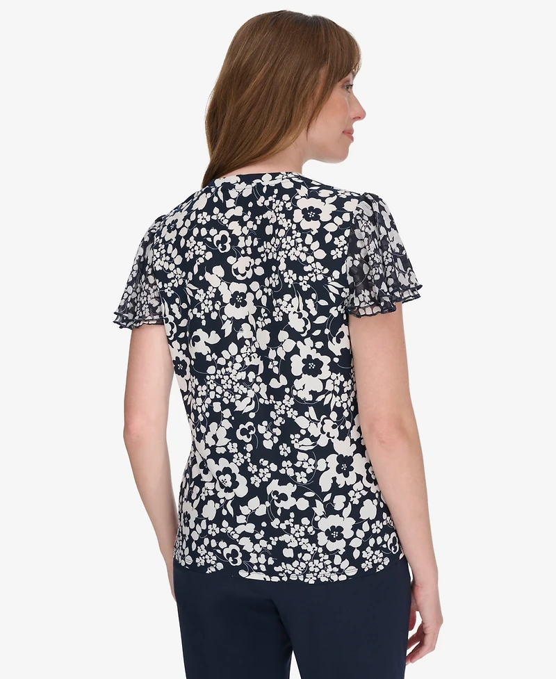 Tommy Hilfiger Women's Blouse with Puff Sleeves