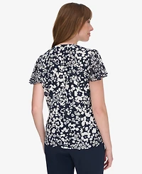 Tommy Hilfiger Women's Blouse with Puff Sleeves