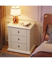 Tribesigns 3-Drawer Nightstand, Wood Night Stand with Storage Drawers, Modern Bedside Table Side End Table for Bedroom