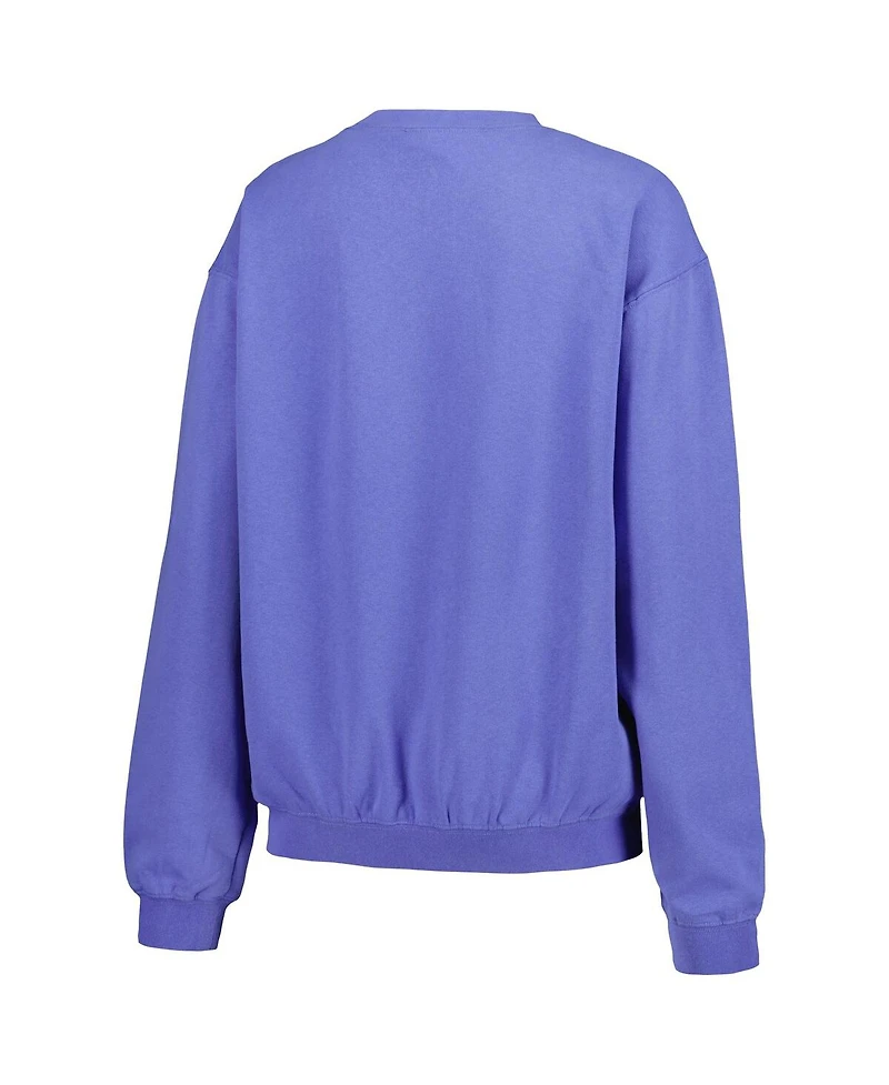 Soft As A Grape Women's Royal New York Mets Pigment Dye Pullover Sweatshirt