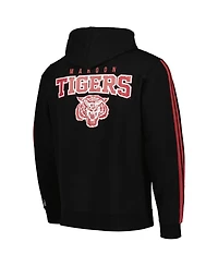 Fisll Men's Black Morehouse Maroon Tigers Oversized Stripes Pullover Hoodie