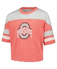 Outerstuff Girls Scarlet Ohio State Buckeyes Sunday Friday Sleeve Stripe Jersey T-Shirt