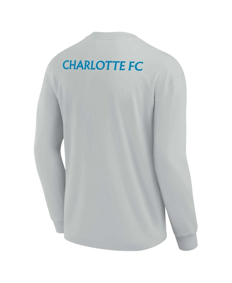 Fanatics Men's and Women's Gray Charlotte Fc Elements Super Soft Long Sleeve T-Shirt