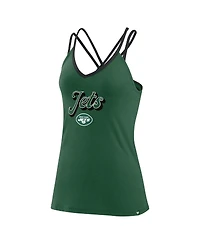 Fanatics Women's Green New York Jets Go for It Strappy Crossback Tank Top