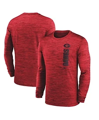 Nike Men's Red Georgia Bulldogs 2024 Sideline Velocity Performance Long Sleeve T-Shirt