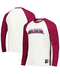 Mitchell & Ness Men's Cream Colorado Avalanche Legendary Slub Vintage Raglan Long Sleeve T-Shirt