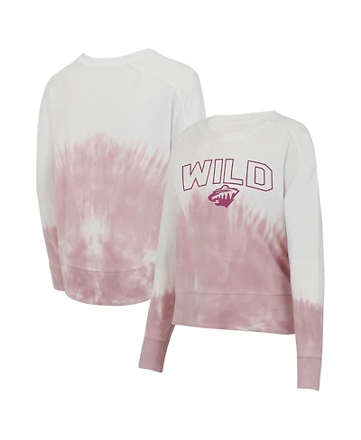 Concepts Sport Women's Pink/White Minnesota Wild Orchard Tie-Dye Long Sleeve T-Shirt