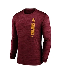Nike Men's Cardinal Usc Trojans 2024 Sideline Velocity Performance Long Sleeve T-Shirt