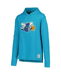Mitchell & Ness Big Boys and Girls Teal Charlotte Hornets Hardwood Classics Legendary Slub Lightweight Pullover Hoodie