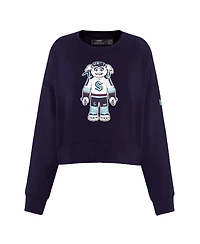 Pro Standard Women's Deep Sea Blue Seattle Kraken Mascot Crewneck Pullover Sweatshirt