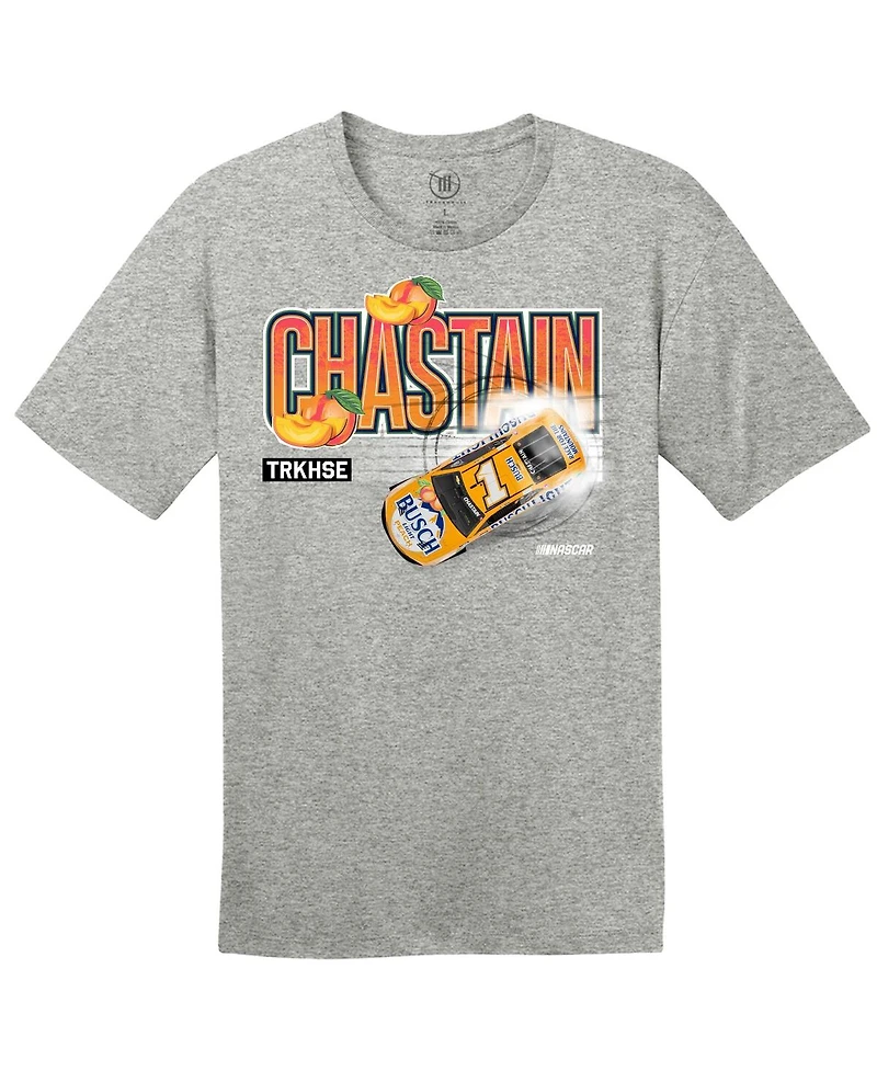 Trackhouse Racing Team Collection Men's Steel Heather Ross Chastain Busch Light Peach T-Shirt