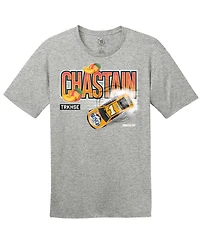 Trackhouse Racing Team Collection Men's Steel Heather Ross Chastain Busch Light Peach T-Shirt