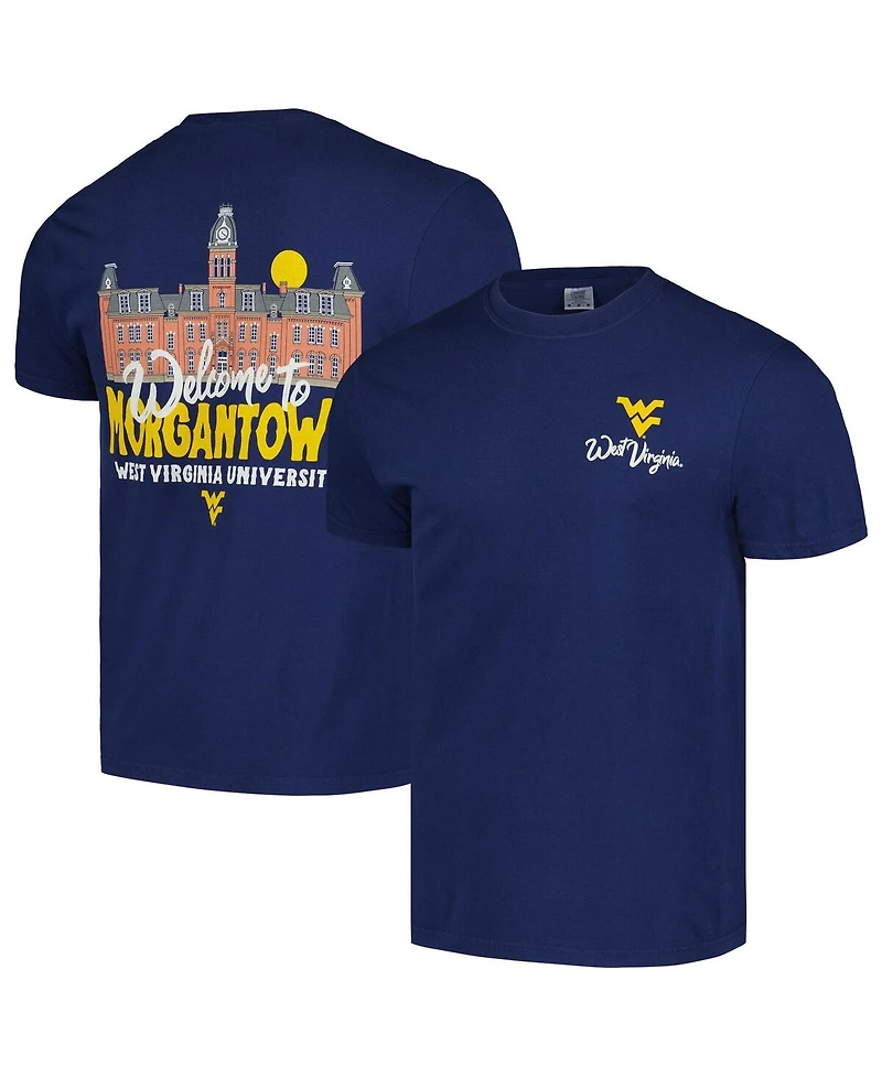 Image One Men's and Women's Navy West Virginia Mountaineers Hyper Local Welcome to Campus T-Shirt