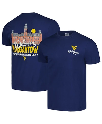 Image One Men's and Women's Navy West Virginia Mountaineers Hyper Local Welcome to Campus T-Shirt