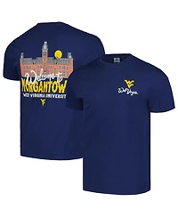 Image One Men's and Women's Navy West Virginia Mountaineers Hyper Local Welcome to Campus T-Shirt