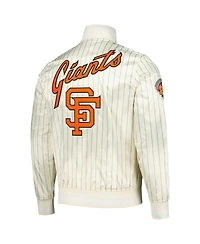 Pro Standard Men's Cream San Francisco Giants Cooperstown Collection Pinstripe Retro Classic Satin Full-Snap Jacket