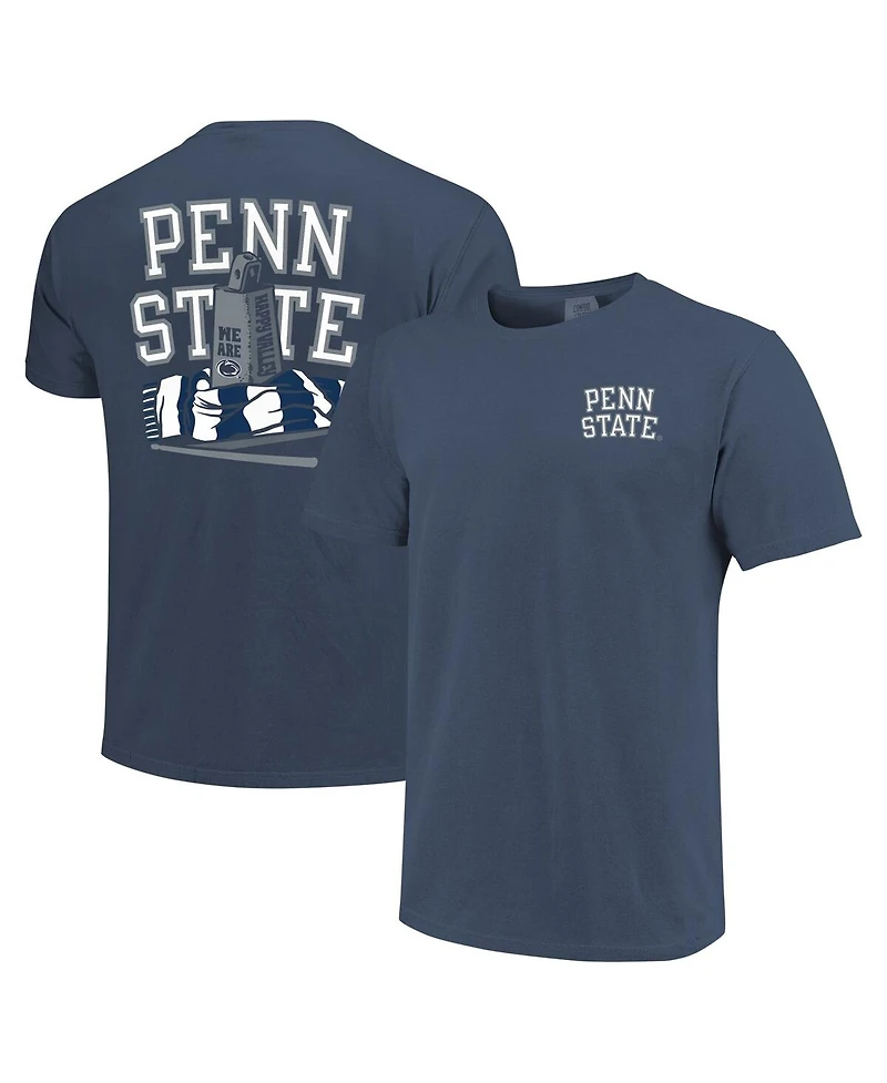 Image One Men's and Women's Navy Penn State Nittany Lions Hyper Local Cowbell Scarf Arc T-Shirt