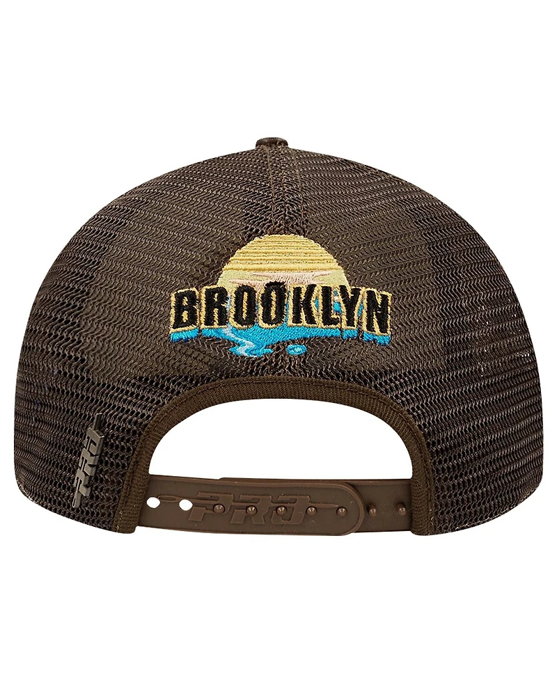 Pro Standard Men's Cream/Brown Brooklyn Nets Glint Sunset Snapback Hat