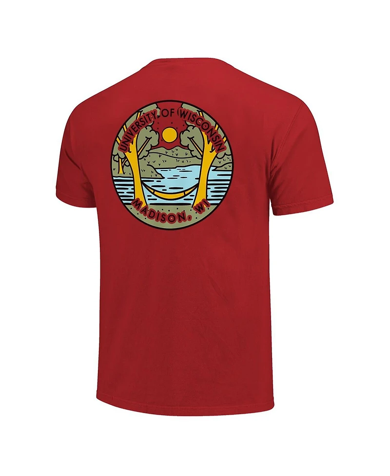 Image One Men's and Women's Red Wisconsin Badgers Scenic Comfort Colors T-Shirt