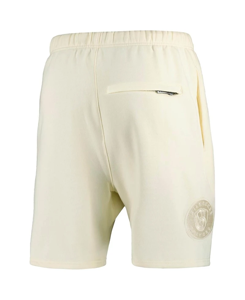 Pro Standard Men's Cream Milwaukee Brewers Neutral Fleece Shorts