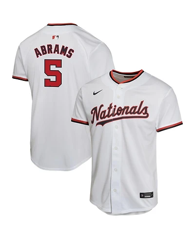 Nike Big Boys and Girls Cj Abrams White Washington Nationals Home Game Player Jersey