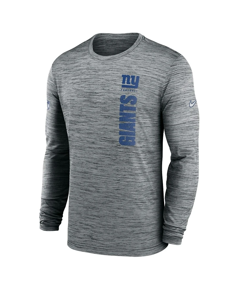 Nike Men's Gray New York Giants 2024 Sideline Velocity Performance Long Sleeve T-Shirt