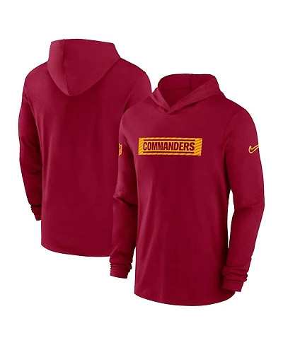 Nike Men's Burgundy Washington Commanders Sideline Hoodie Performance Long Sleeve T-Shirt