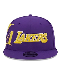 New Era Men's Purple Los Angeles Lakers Side Logo 9FIFTY Snapback Hat
