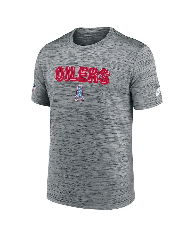 Nike Men's Gray Tennessee Titans Velocity Oilers Throwbacks Alternate Logo Performance T-Shirt