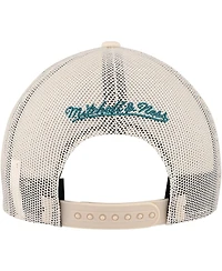 Mitchell & Ness Men's Cream San Jose Sharks Foam Front Trucker Adjustable Hat
