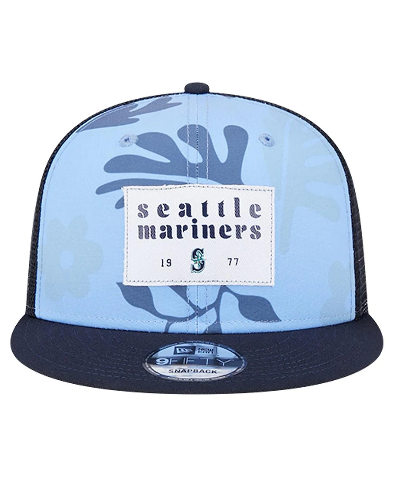 New Era Men's Navy Seattle Mariners Bikini Bottom Trucker 9FIFTY Snapback Hat