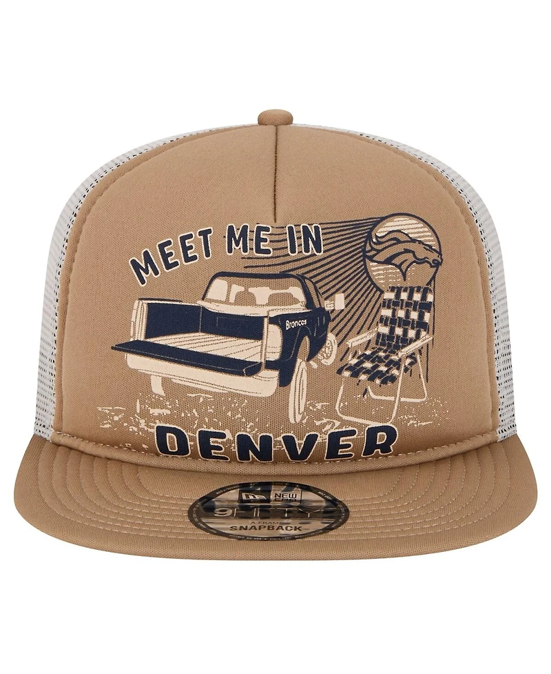 New Era Men's Tan Denver Broncos Meet Me 9FIFTY Snapback Hat
