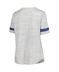 Fanatics Women's Heather Gray Tampa Bay Lightning Plus Size Lace-Up T-Shirt