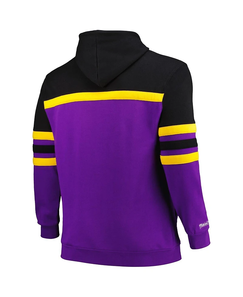 Mitchell & Ness Men's Black/Purple Los Angeles Lakers Big Tall Hardwood Classics Head Coach Pullover Hoodie